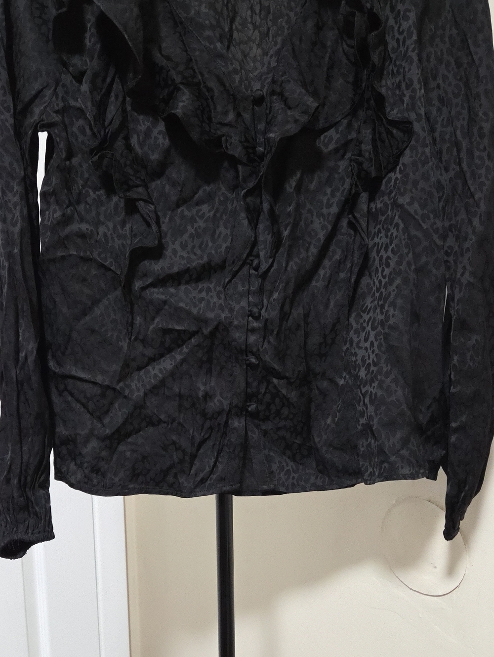 Ever New Black Ruffle-Front Blouse - Picture 3 of 7